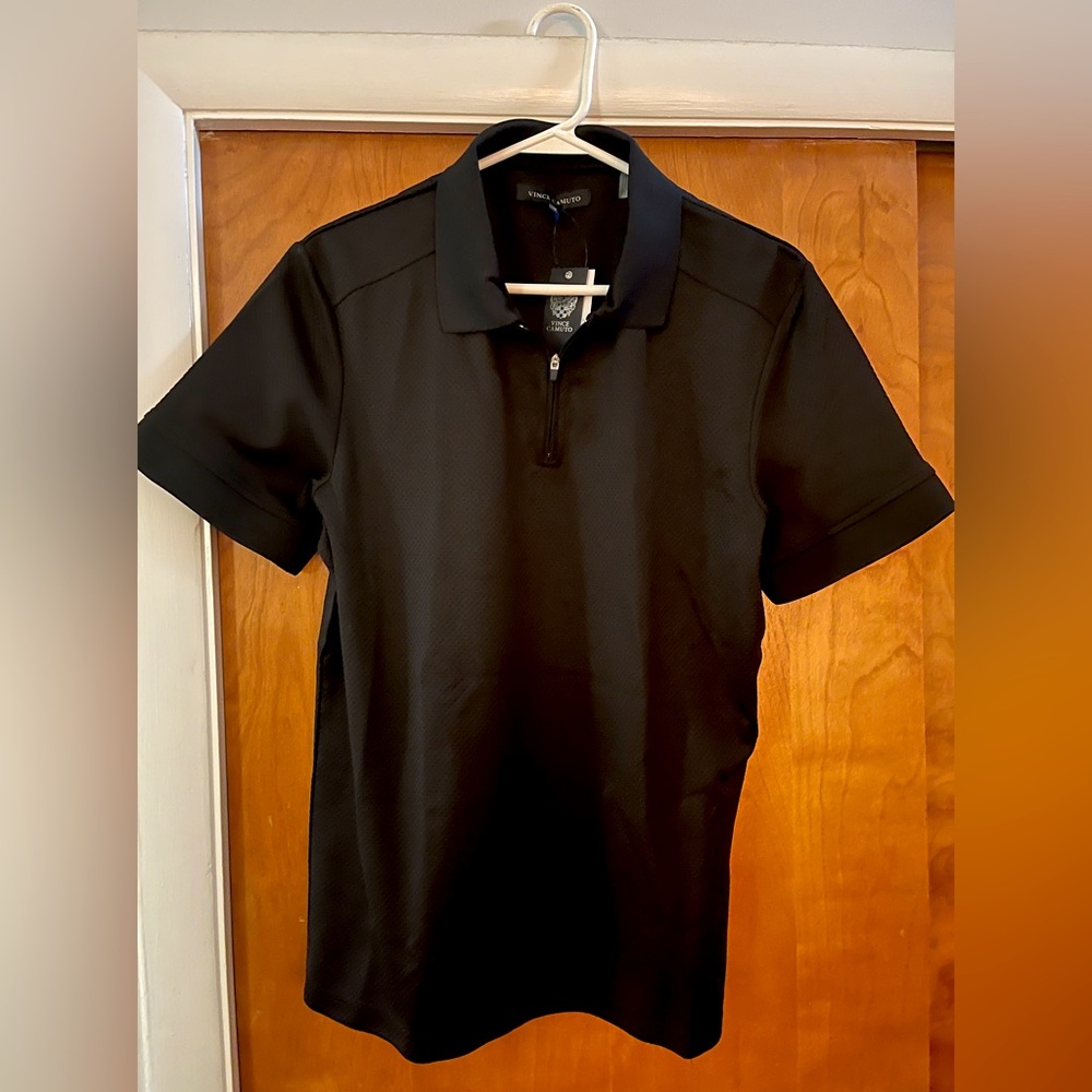 Vince Camuto Textured Zip Polo